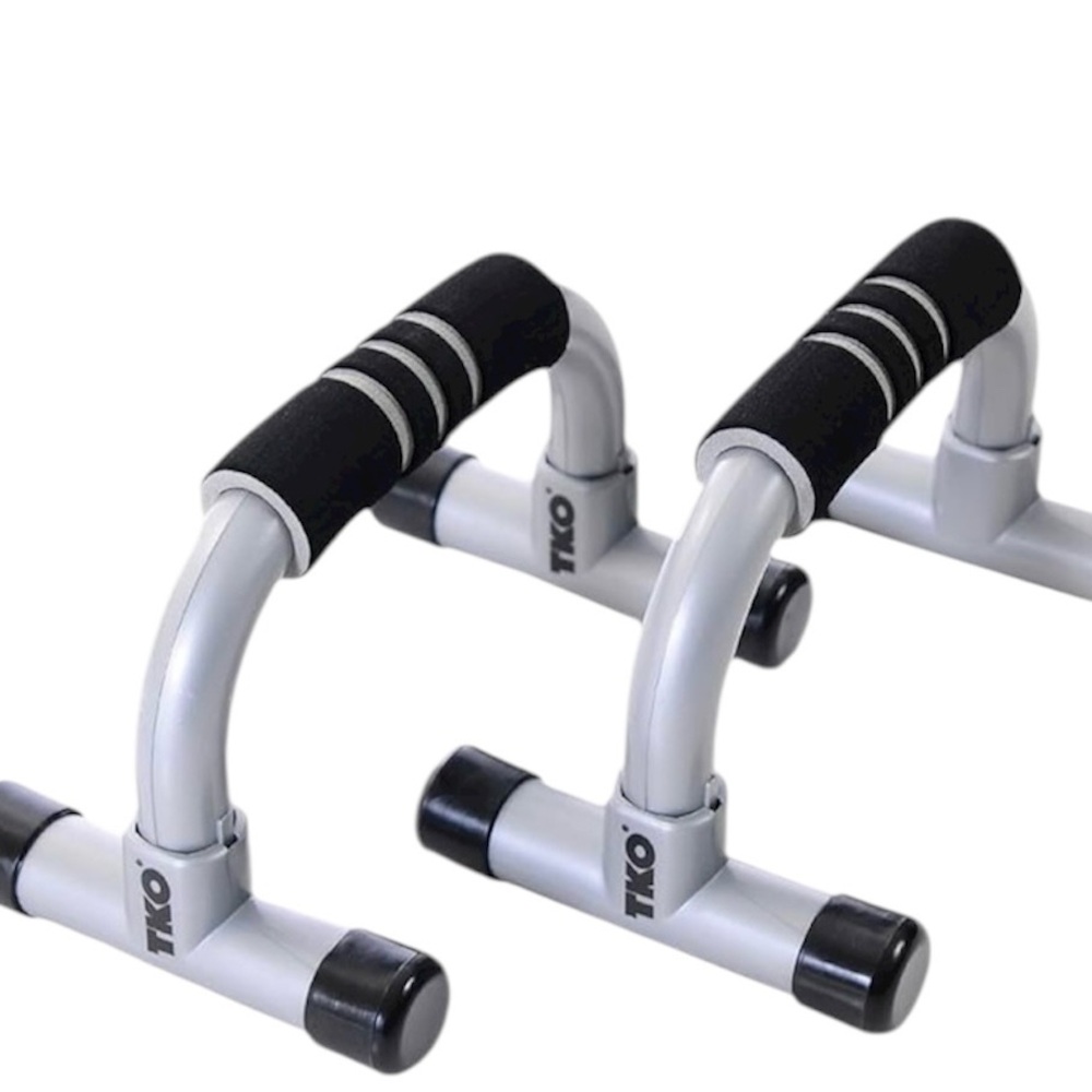 TKO Set 2 Push Up Stands Gray Black Workout Foam Grip Strength Training Workout